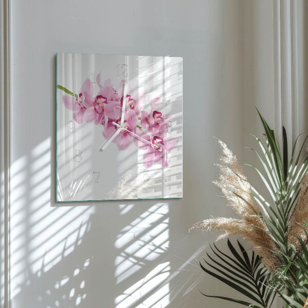 Szögletes fali üvegóra Orchidea
