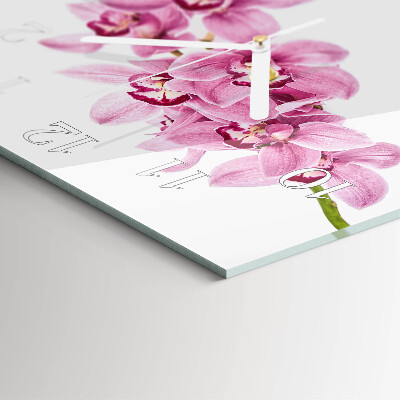Szögletes fali üvegóra Orchidea