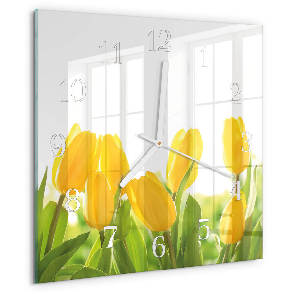 Szögletes fali üvegóra Tulipánok