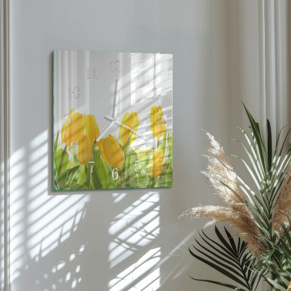 Szögletes fali üvegóra Tulipánok