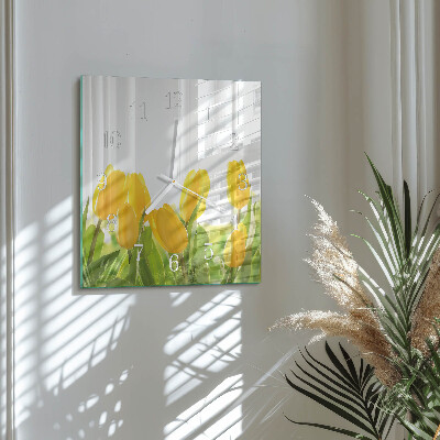 Szögletes fali üvegóra Tulipánok