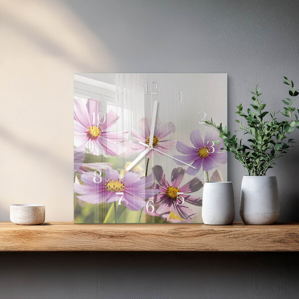 Szögletes fali üvegóra Virágok