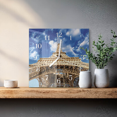 Szögletes fali üvegóra Eiffel-torony