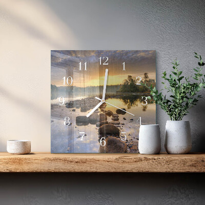 Szögletes fali üvegóra Natura-tó