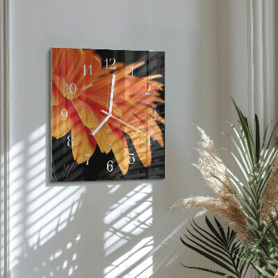 Szögletes fali üvegóra Gerbera