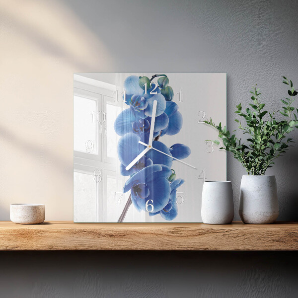 Szögletes fali üvegóra Orchidea