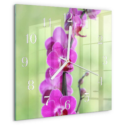 Szögletes fali üvegóra Orchidea