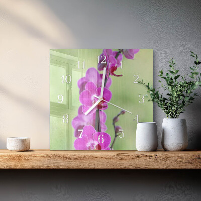 Szögletes fali üvegóra Orchidea