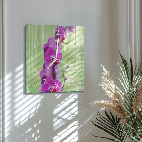 Szögletes fali üvegóra Orchidea