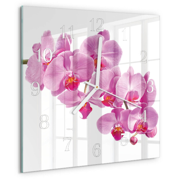 Szögletes fali üvegóra Orchidea