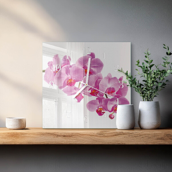 Szögletes fali üvegóra Orchidea