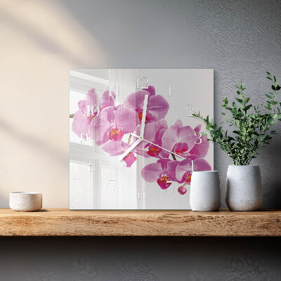 Szögletes fali üvegóra Orchidea