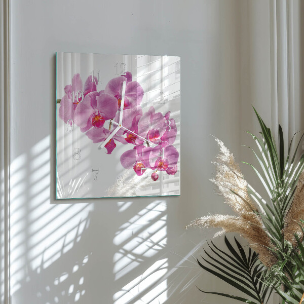 Szögletes fali üvegóra Orchidea