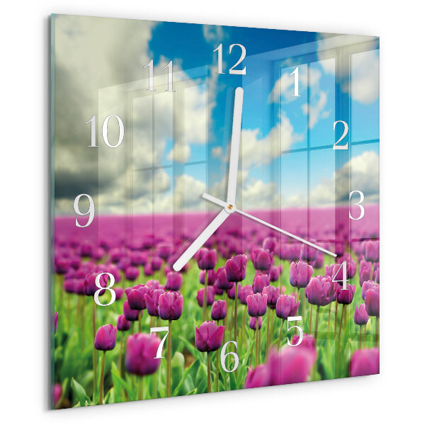 Szögletes fali üvegóra Tulipánok