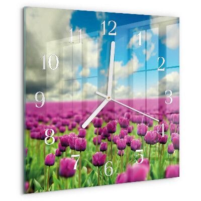 Szögletes fali üvegóra Tulipánok