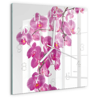 Szögletes fali üvegóra Orchidea