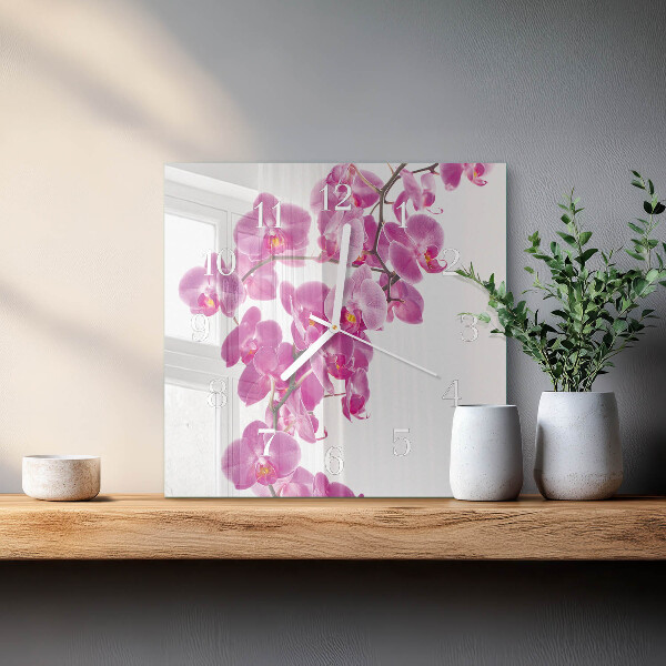 Szögletes fali üvegóra Orchidea