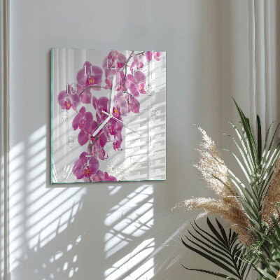 Szögletes fali üvegóra Orchidea