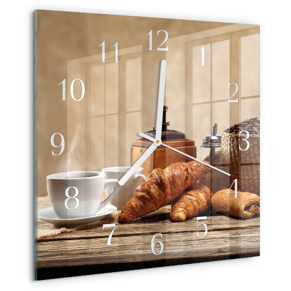 Szögletes fali üvegóra Croissant-ok