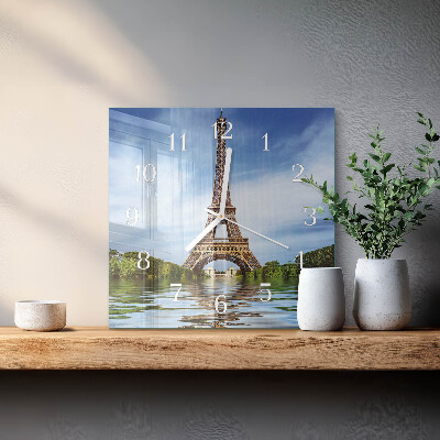Szögletes fali üvegóra Eiffel-torony