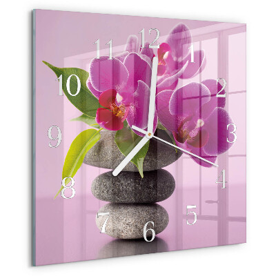 Szögletes fali üvegóra Orchidea