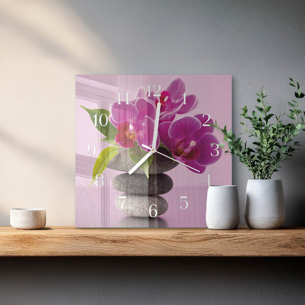 Szögletes fali üvegóra Orchidea