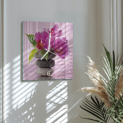 Szögletes fali üvegóra Orchidea