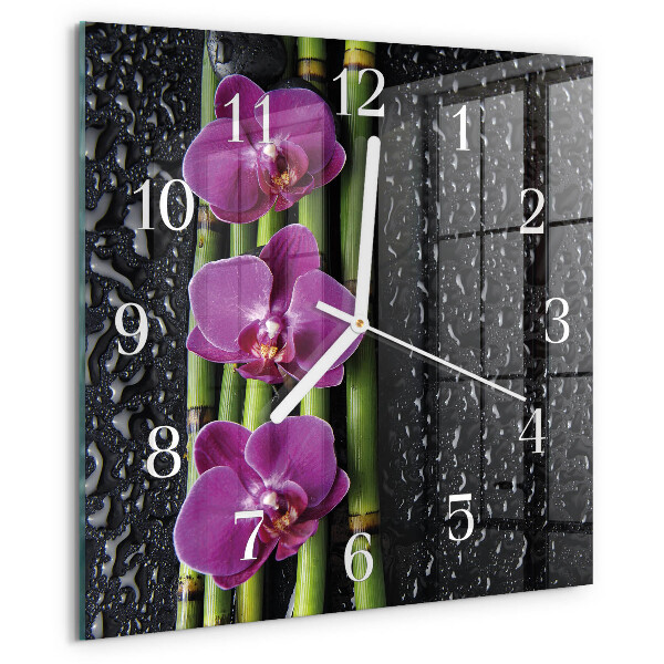 Szögletes fali üvegóra Orchidea