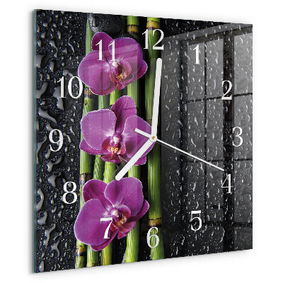 Szögletes fali üvegóra Orchidea