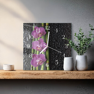 Szögletes fali üvegóra Orchidea