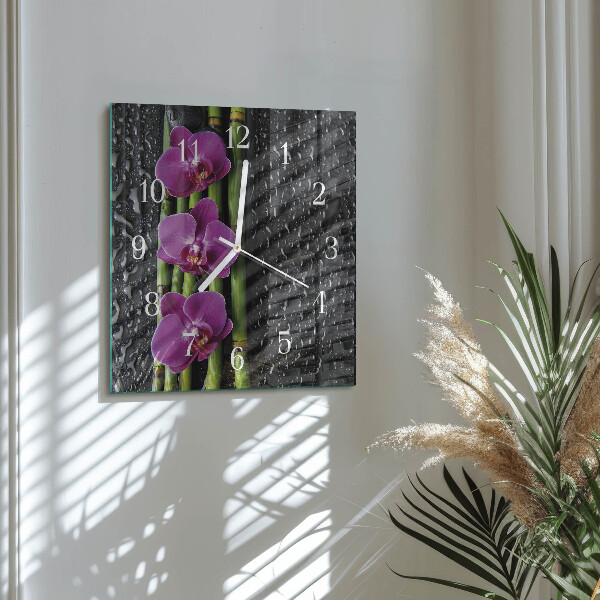 Szögletes fali üvegóra Orchidea