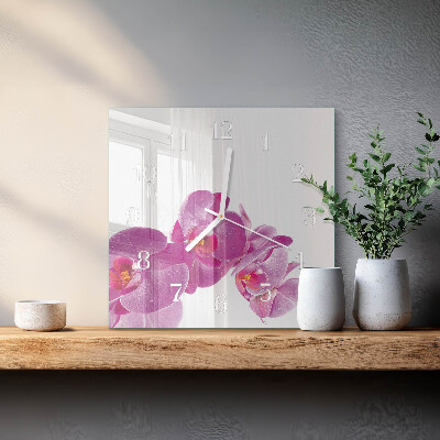 Szögletes fali üvegóra Orchidea