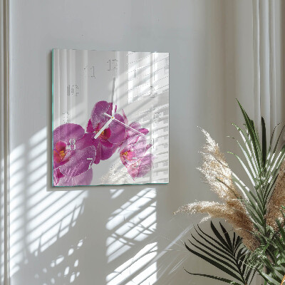 Szögletes fali üvegóra Orchidea