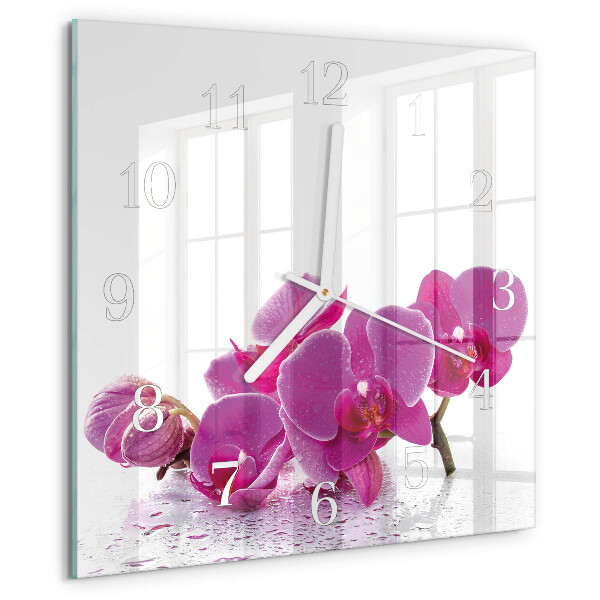 Szögletes fali üvegóra Orchidea