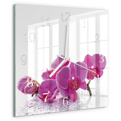 Szögletes fali üvegóra Orchidea