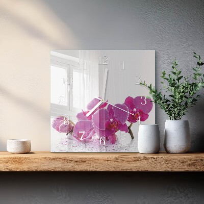 Szögletes fali üvegóra Orchidea