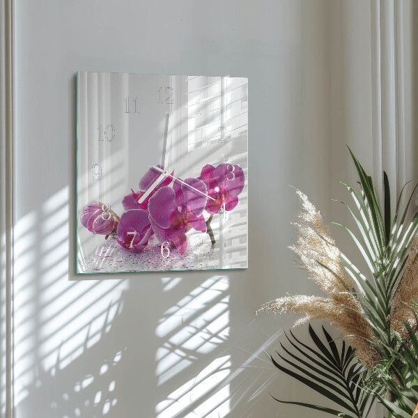 Szögletes fali üvegóra Orchidea