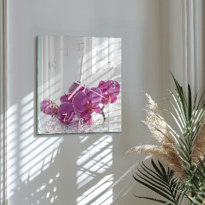 Szögletes fali üvegóra Orchidea