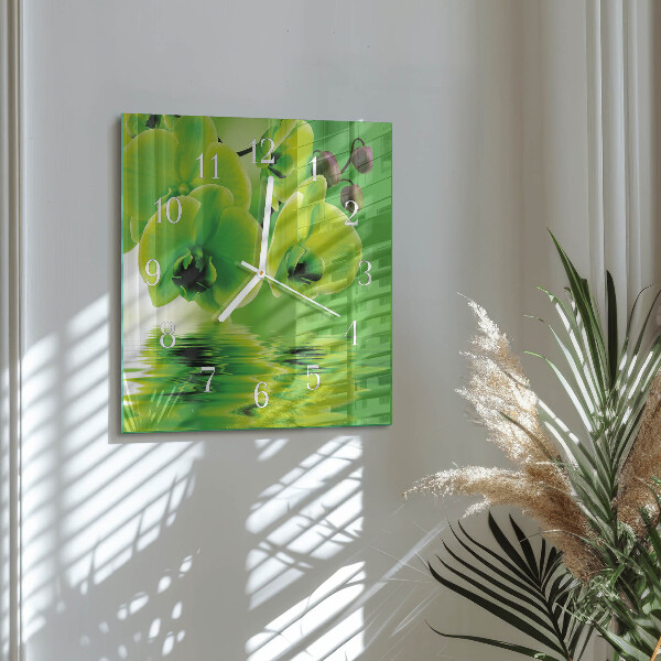 Szögletes fali üvegóra Orchidea
