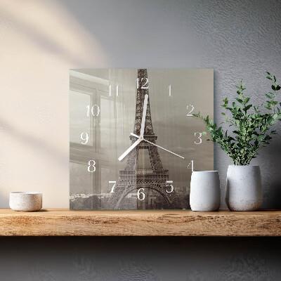 Szögletes fali üvegóra Eiffel-torony