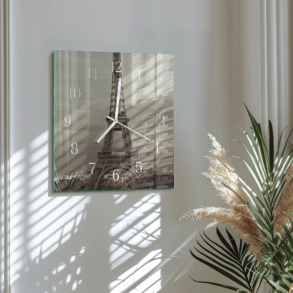 Szögletes fali üvegóra Eiffel-torony