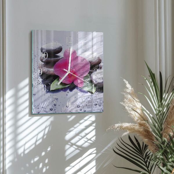 Szögletes fali üvegóra Orchidea