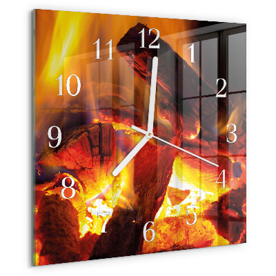 Szögletes fali üvegóra Tűz