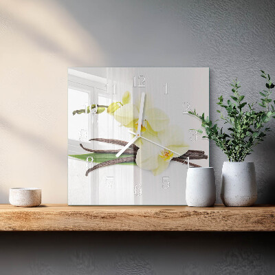 Szögletes fali üvegóra Vanília orchidea