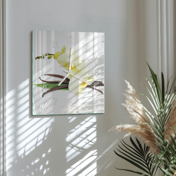 Szögletes fali üvegóra Vanília orchidea