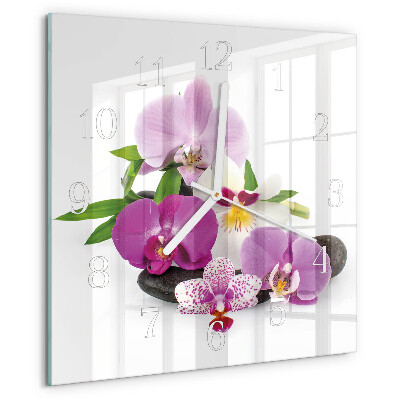 Szögletes fali üvegóra Orchidea