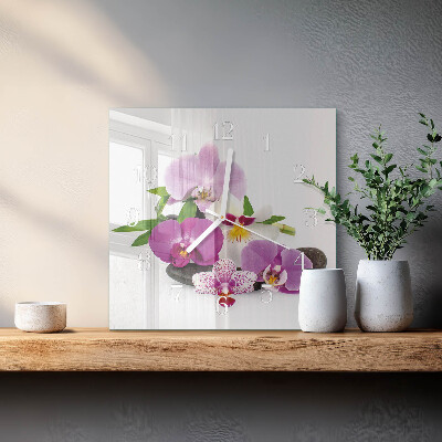 Szögletes fali üvegóra Orchidea