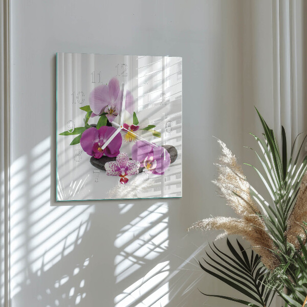 Szögletes fali üvegóra Orchidea