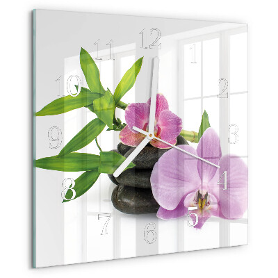 Szögletes fali üvegóra Orchidea