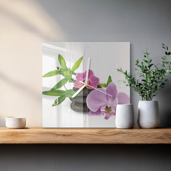 Szögletes fali üvegóra Orchidea